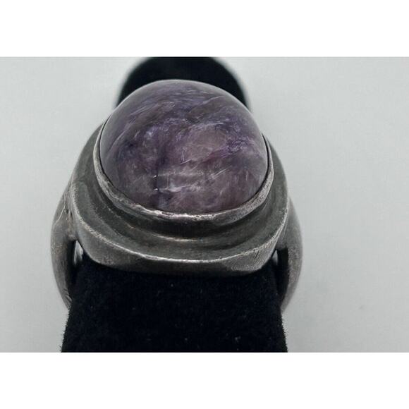 Vintage Sterling Silver 925 Charoite Ring Size 6 - Picture 5 of 11